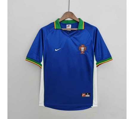 Portugal 1998 Away Blue Soccer Jersey